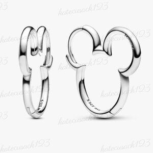 Pandora Disney Mickey Mouse Silhouette Hoop Earrings